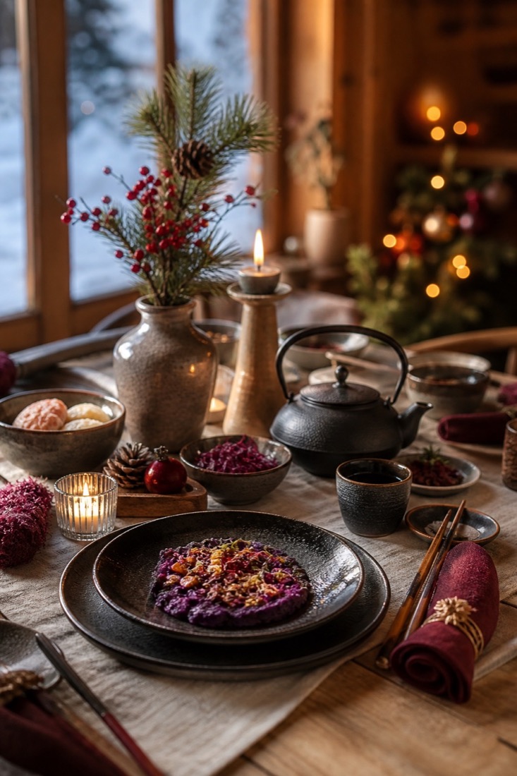 Winterliche Tische und kleine Gästeerlebnisse.